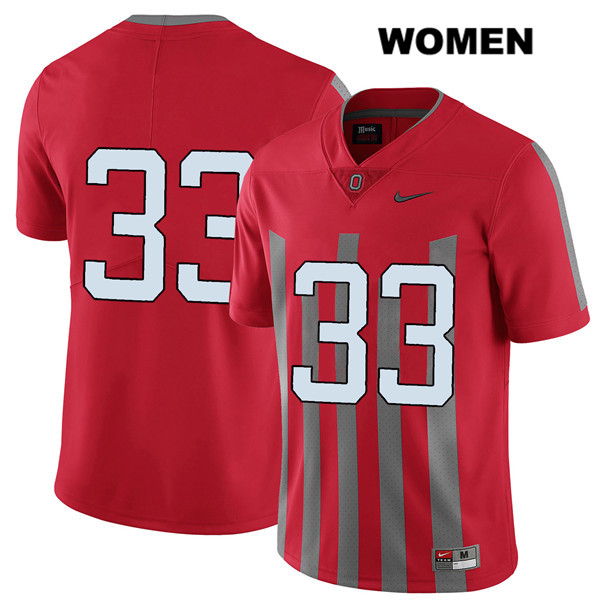 Ohio State Buckeyes Women's Dante Booker #33 Red Authentic Nike Elite No Name College NCAA Stitched Football Jersey JE19F60AH